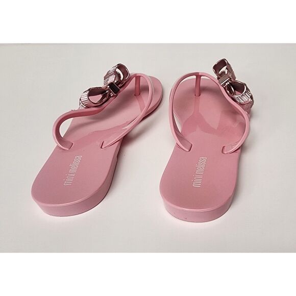 Mini Melissa Girls HARMONIC SWEET V AD Pink Thong Sandals Size 1/Eur 32 - Picture 3 of 8